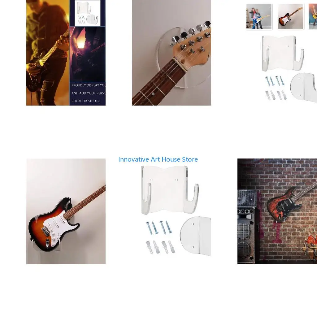 E1PC Guitar Wall Mount Bracket Holder Ukulele Wall Hook Holder Acoustic Electric Bass Guitar Hanger Rack Acrylic Guitar Hook