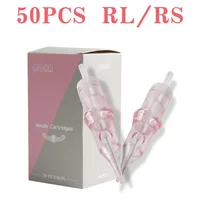 50 Uds cartuchos de tatuaje delineador de cejas maquillaje de micropigmentación permanente agujas de tatuaje con membrana para artistas RL RS 0,3 MM