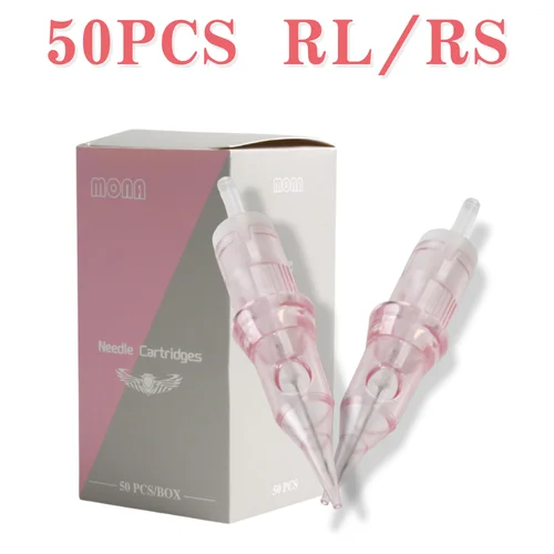 50 Uds cartuchos de tatuaje delineador de cejas maquillaje de micropigmentación permanente agujas de tatuaje con membrana para artistas RL RS 0,3 MM