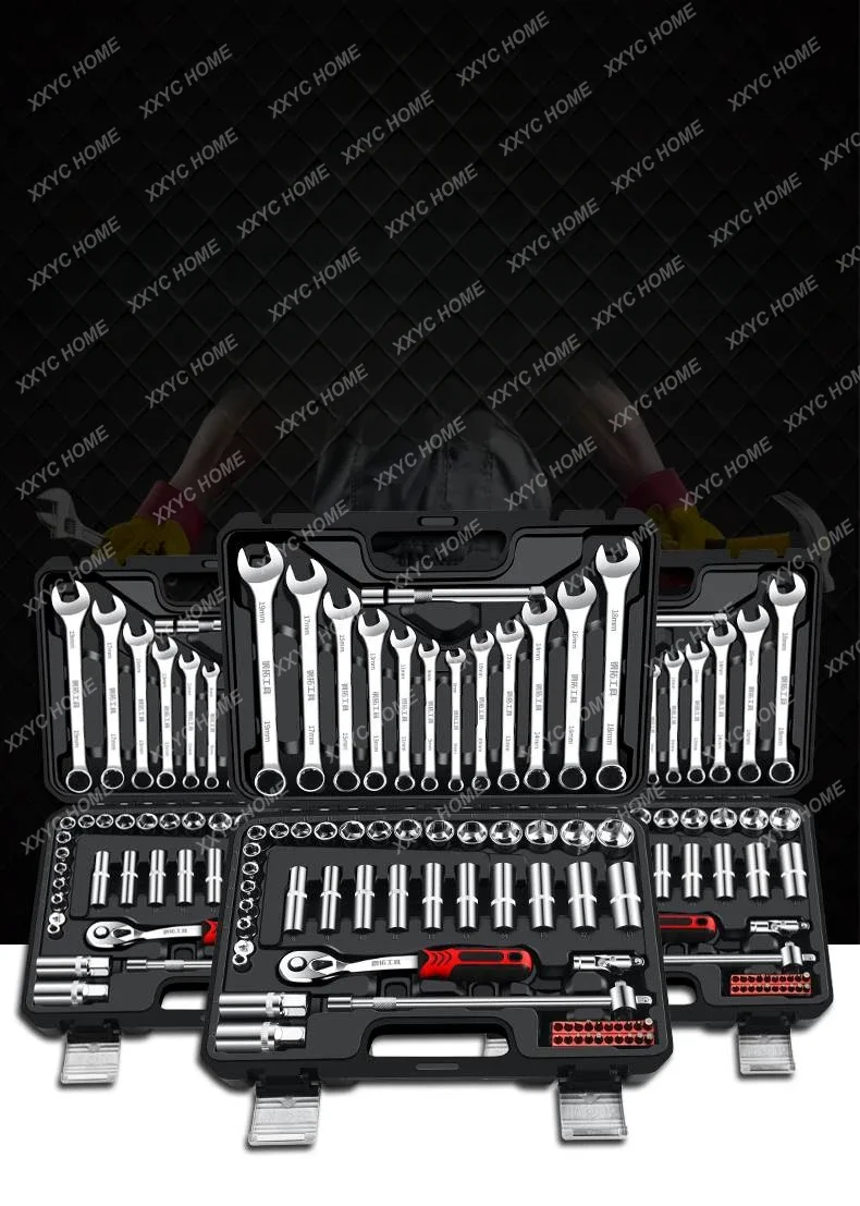 

Socket Wrench Auto Repair Combination with Car Dedicated Maintenance Toolbox Complete Set