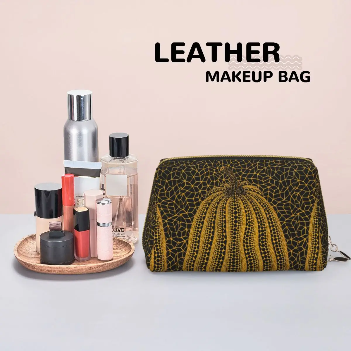Yayoi Kusama Abstract Painting Women Cosmetic Bag Travel Makeup Organizer Pouch Toiletry Storage Dopp Kit Case