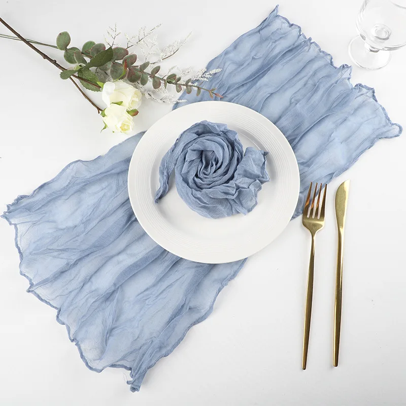 

30pcs Cloth Napkins Soft Table Napkins Wrinkled Cheesecloth Dinner Napkins Cloth for Wedding Parties Event Decor Restaurant