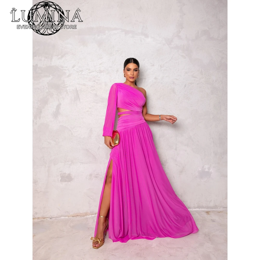 

Lumina Chiffon Evening Dresses 2026 Luxury Dubai Evening Dress 2026 Woman One Shoulder Green Prom Dresses for Special Occasions