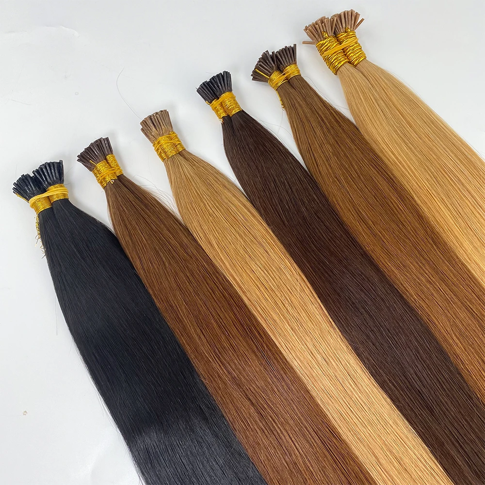 Iチップヘアエクステ ストレート レミー人毛 100% 未処理ベトナム産バージンヘア フュージョンケラチンカプセル ヘアブレイズ