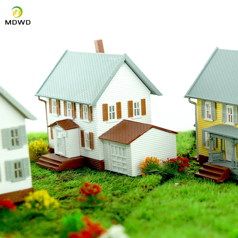 1pc 1:87 Ho N Scale Model House Style Courtyard Model Scale Kit Building Plastic AssembleMaterial Diorama Train Railway Layout
