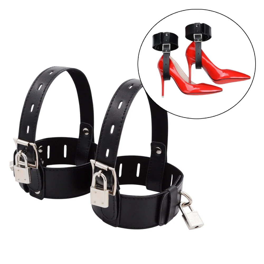 Sexy Leather High Heel Sex Footcuffs Adult Games Ankle Belt for Women Sex SM Bondage Restraints Strap Sex Game Fixed Shoes Strap