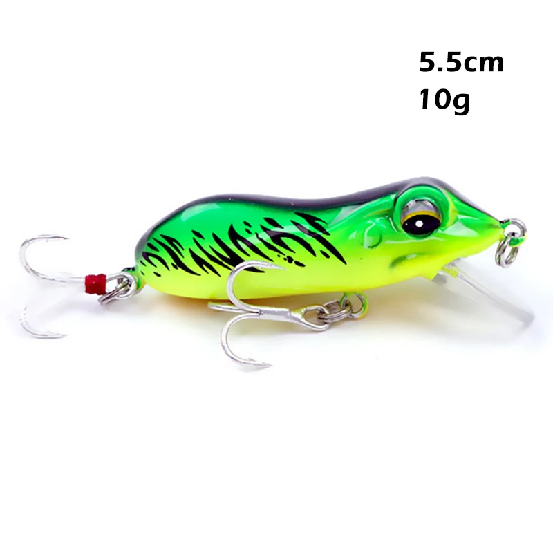 JYJ 5.5cm 10g superficie albero rana esca esca, artificiale crankbait esca galleggiante per bass snakehead crappie trota e pesce soleggiato