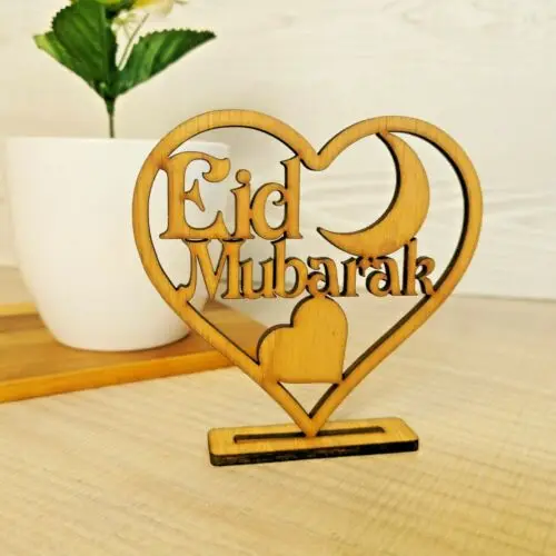 Ramadan Eid Mubarak Wooden Ornament Islam Mosque Muslim Party Plaque Decoration