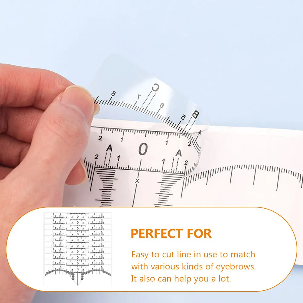 

10pcs Eyebrow Ruler For Women Measuring Drawing Shaping Tool Makeup Eyebrow Mapper Positioning Line Convenient Shaper Tattoo