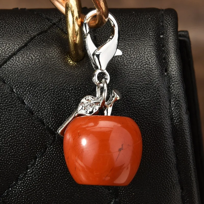 Nuovissimi ciondoli di mela a 12 colori in giada di cristallo naturale e ciondoli per borse, vigilia di Natale multicolore e regali di Natale