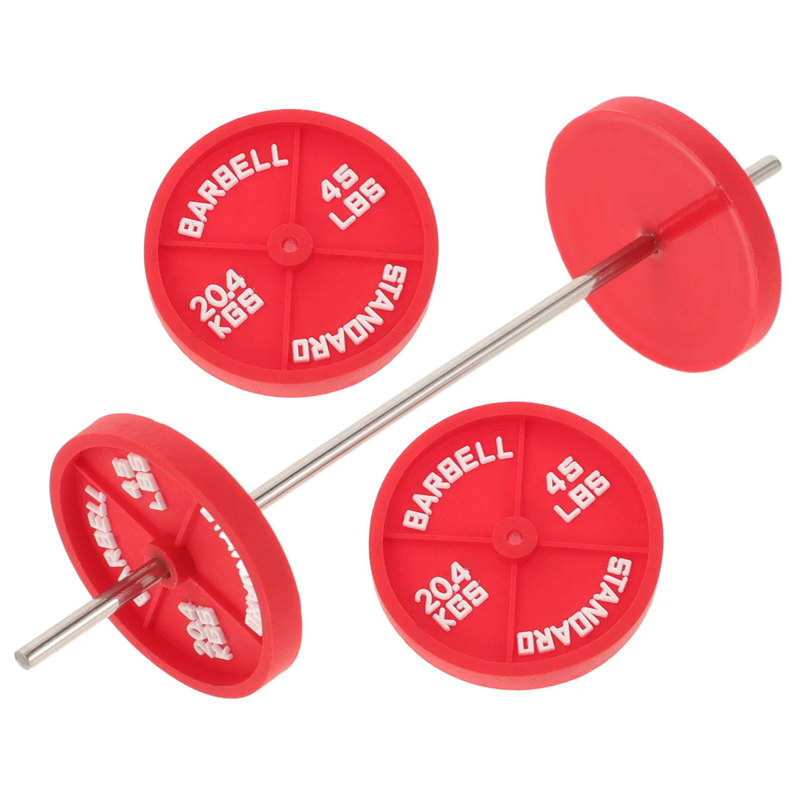 Mini Huis Sport Decoratie Poppenhuis Barbell Baby Speelgoed Scène Miniatuur Fitness Rood Ijzer