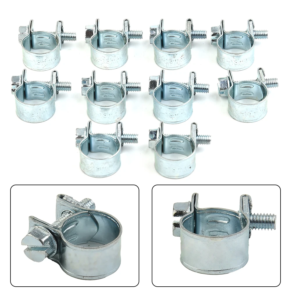 10pcs Mini Hose Clamps 19-21mm 20-22mm Automotive Hoses Carbon Steel For Household Appliances Fuel Hose Clamps