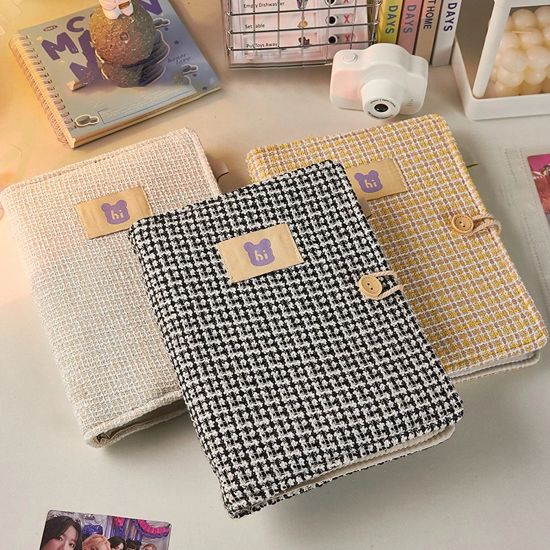 

Small Fragrant Wind Cloth Face Photo Album 4 Grid 3 Inch 4 Inch Star Card Album Storage Album Photo Collection Student DIY Book