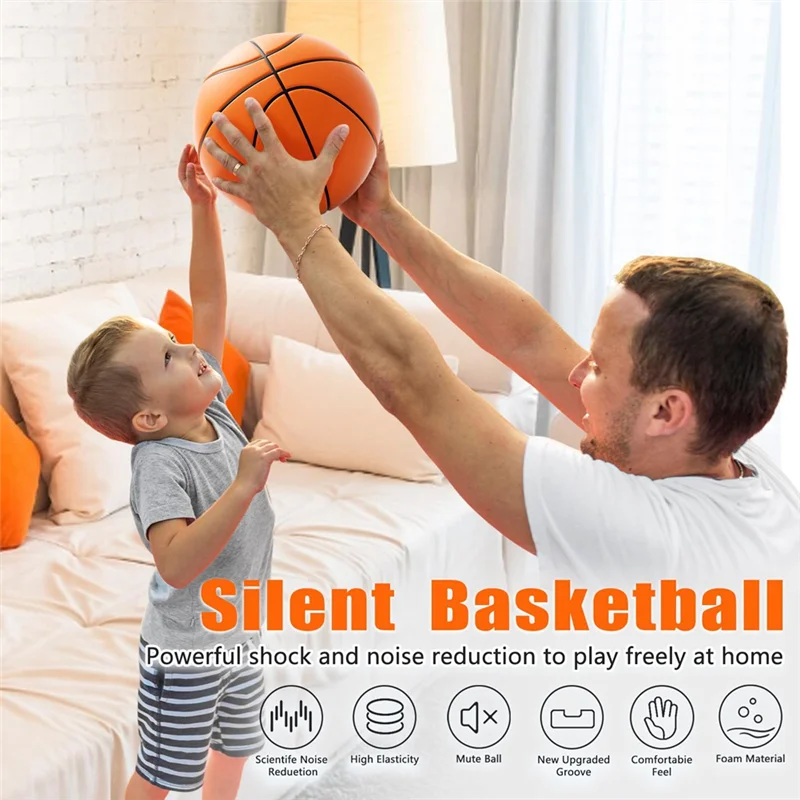 YSUN-Basquete de espuma, baloncesto de entrenamiento de alta densidad para interiores, textura 3D, rebote silencioso, pelota sin ruido para piscina de playa en casa