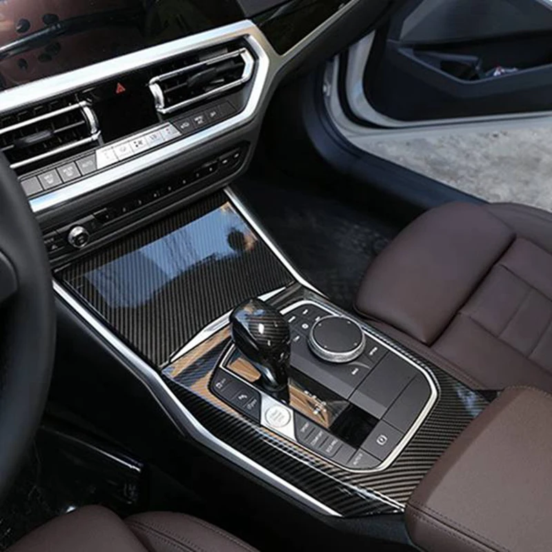 

Original For Bmw 3 Series G20 G28 2019-2021 Carbon Fiber Center Console Gear Shift Panel Cover Trim Sticker Interior Accessories