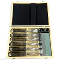 8-Piece Black Walnut Wood Chisel Set - Premium Handled Carving Tools for Carpentry & Woodworking