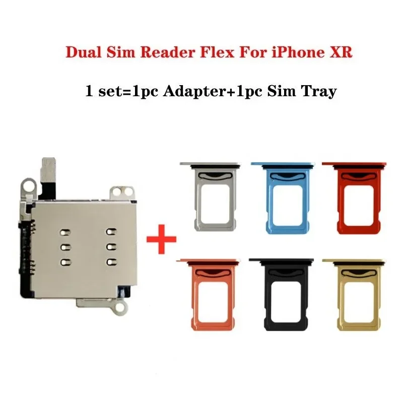 MNAZ Dual Sim Card Reader Tray Slot Holder Connector Flex Ribbon Cable for IPhone 11 XR