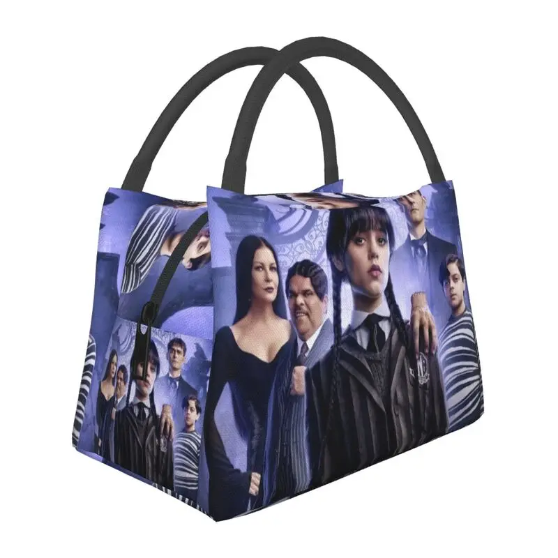 

Wednesdays Addams Halloween Gothic Resuable Lunch Box Women Multifunction Cooler Thermal Food Insulated Lunch Bag Container