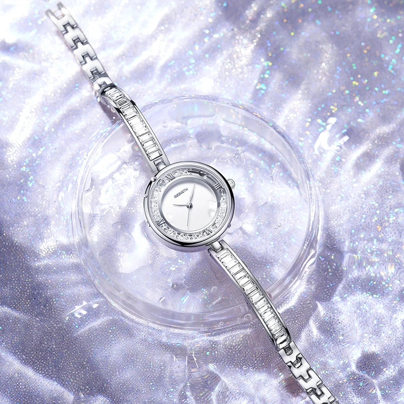 Silver Women Luxury Bracelet Watches For Ladies Wrist Watches Quartz Top Brand relogio feminino Dropshipping Female Clock