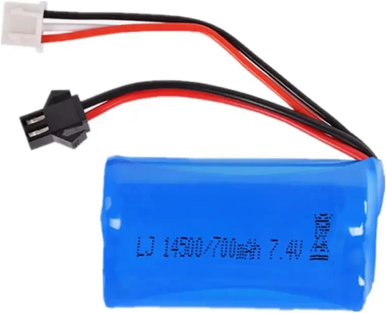 7.4V 700mAh 10C Lipo Battery SM-2P plug with Charger for H101 RC Boats,Anstoy Gel Ball Blaster,WPL MN Remote Controlled Cars