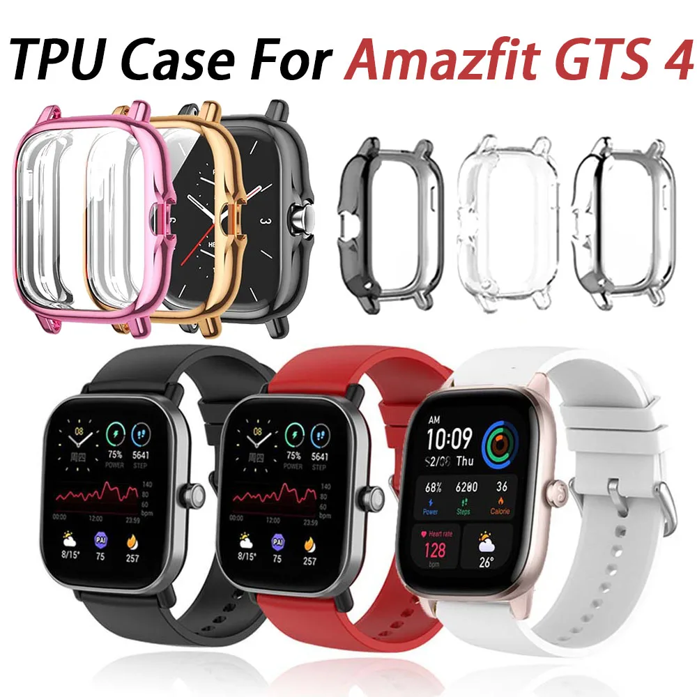 Vollständige TPU-Silikon-Schutzhülle für Amazfit GTS 4, Abdeckung, Kantenschale, schützende Stoßstange