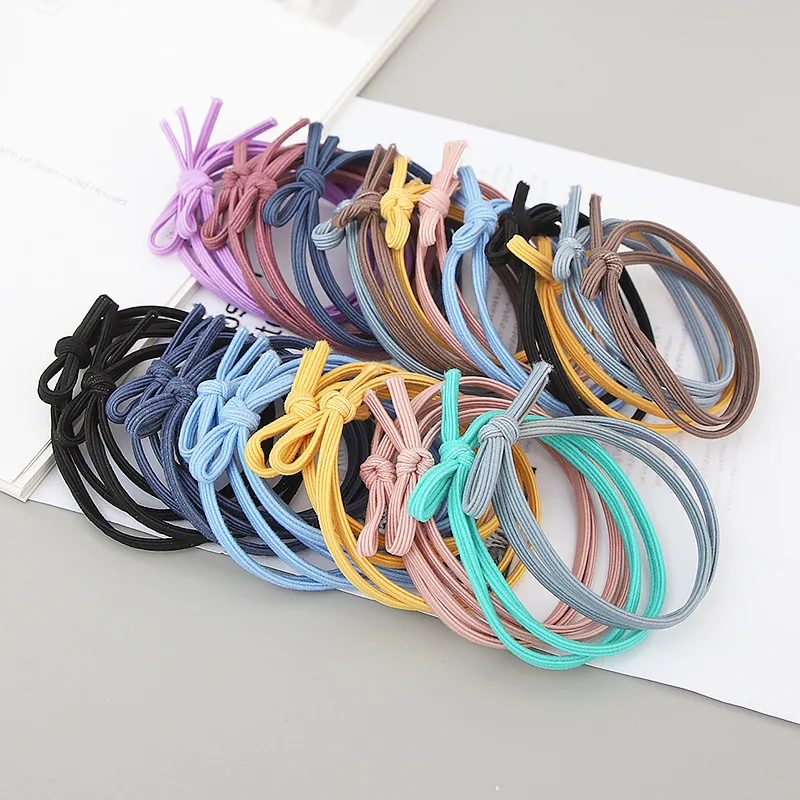 

10 PCS Two-in-one Wide Knot Korean-style Simple Hair Tie, High Elasticity Hair Rope for Women, Hair Band, Elastic Hair Accessory