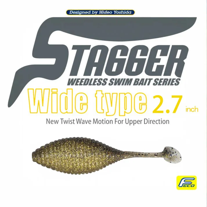 HIDEUP Misplaceed T-tail Flatfish STAGGER TAGGER نوع واسع حلزوني مجاني JIKA طعم ناعم #2
