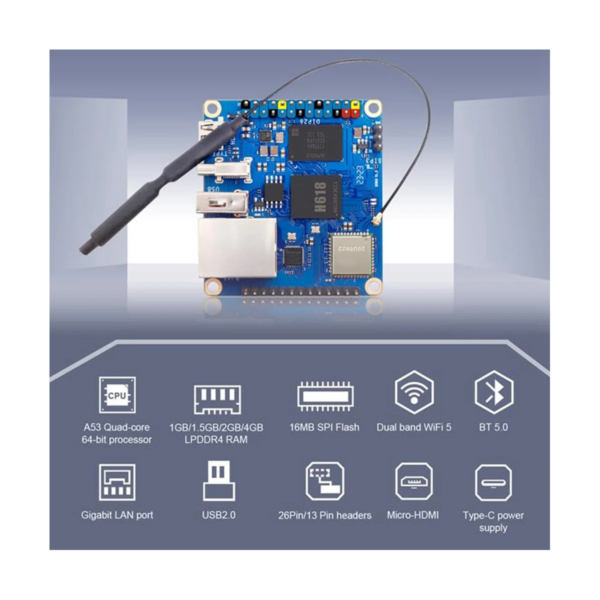 Placa de desarrollo para Orange Pi Zero 3, 1GB + disipador de calor H618, WiFi5 + BT 5,0, Android 12, Debian12, Ubuntu22.04, enchufe europeo