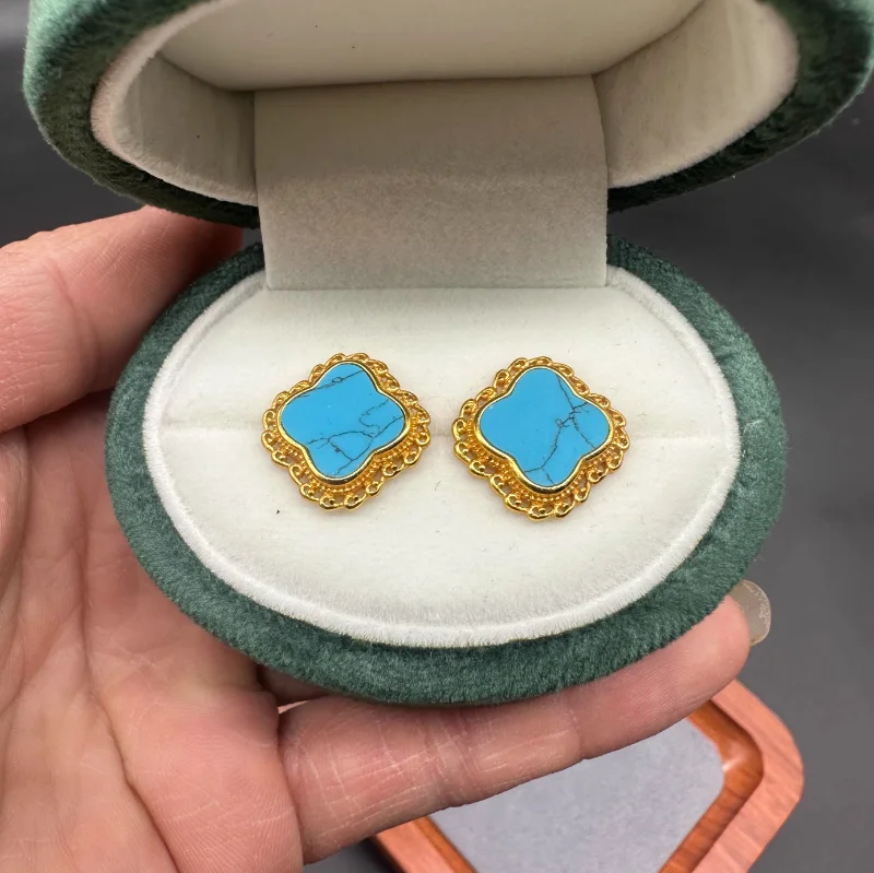 

Nepalese Brass Gilded Earrings
