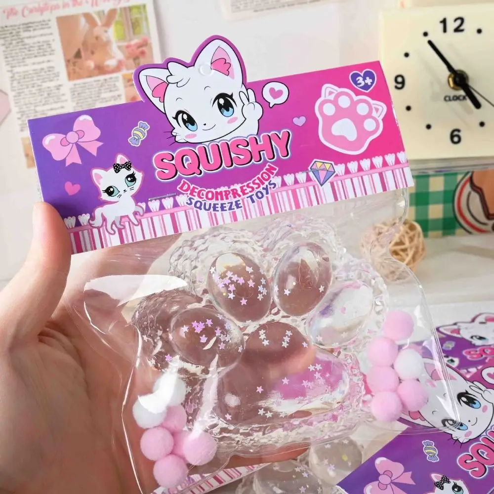 ความแปลกใหม่ Super ขนาดใหญ่ Cat Paw Squeeze ของเล่นซิลิโคนการ์ตูน Fidget ของเล่นที่มีสีสันนวด Cat Paw Pinch ของเล่นเด็กตุ๊กตา Tricky