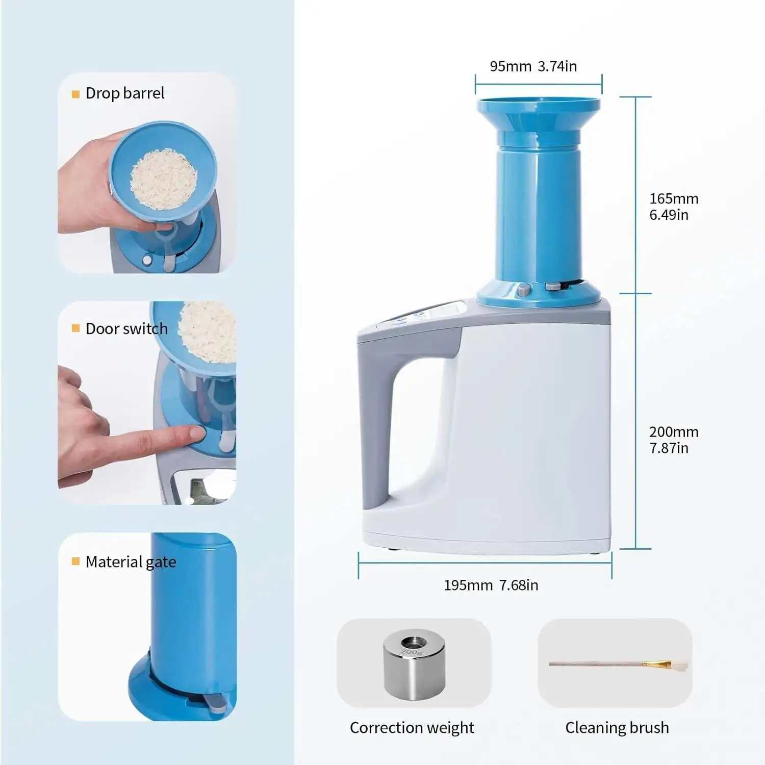 Moisture Tester Portable Grain Moisture Meter Analyzer Digital Grain LCD Display Crop Moisture Meter