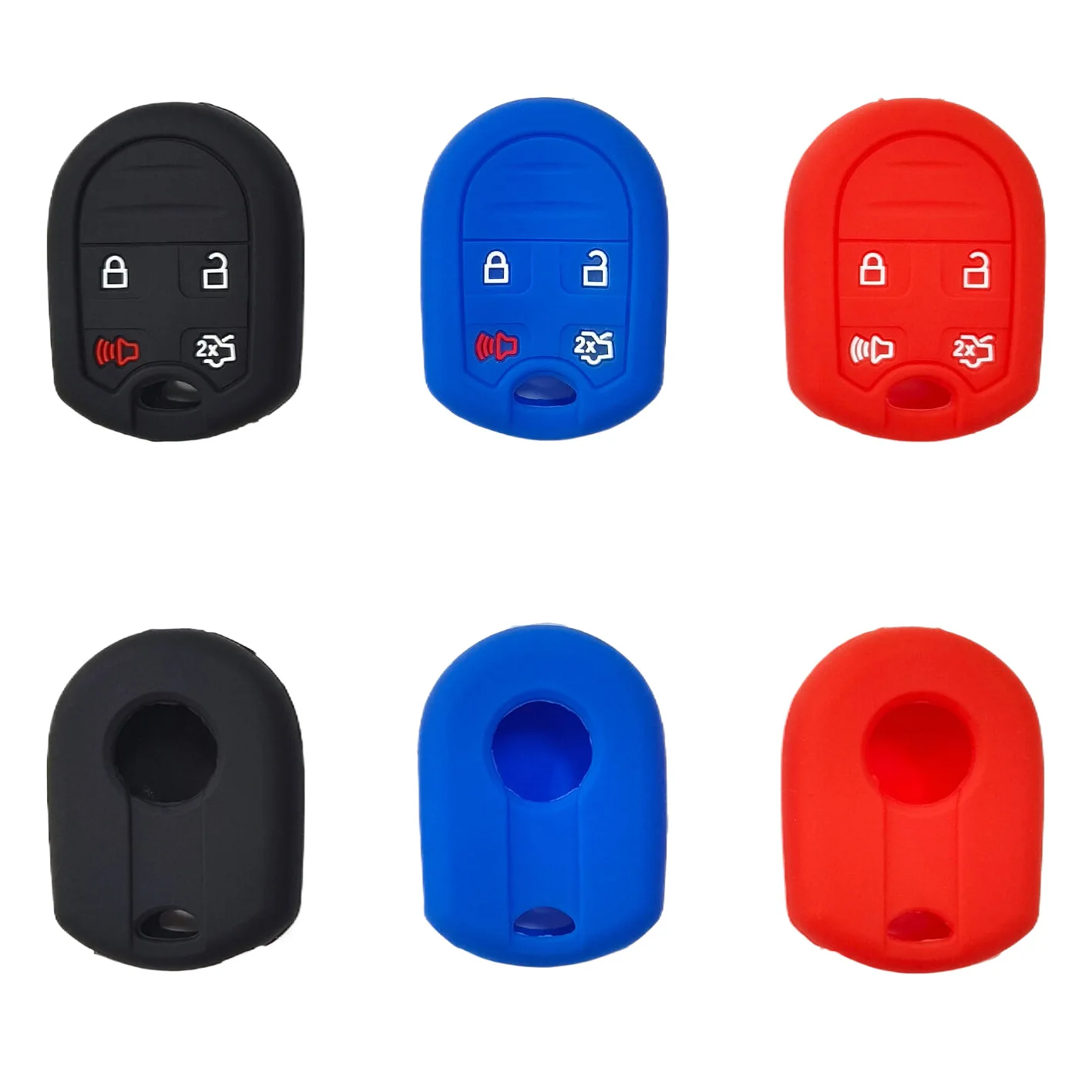 Suitable for Old Ford Explorer Edge Straight 4-key Silicone Key Bag Raptor F-150 Mustang Key Cover