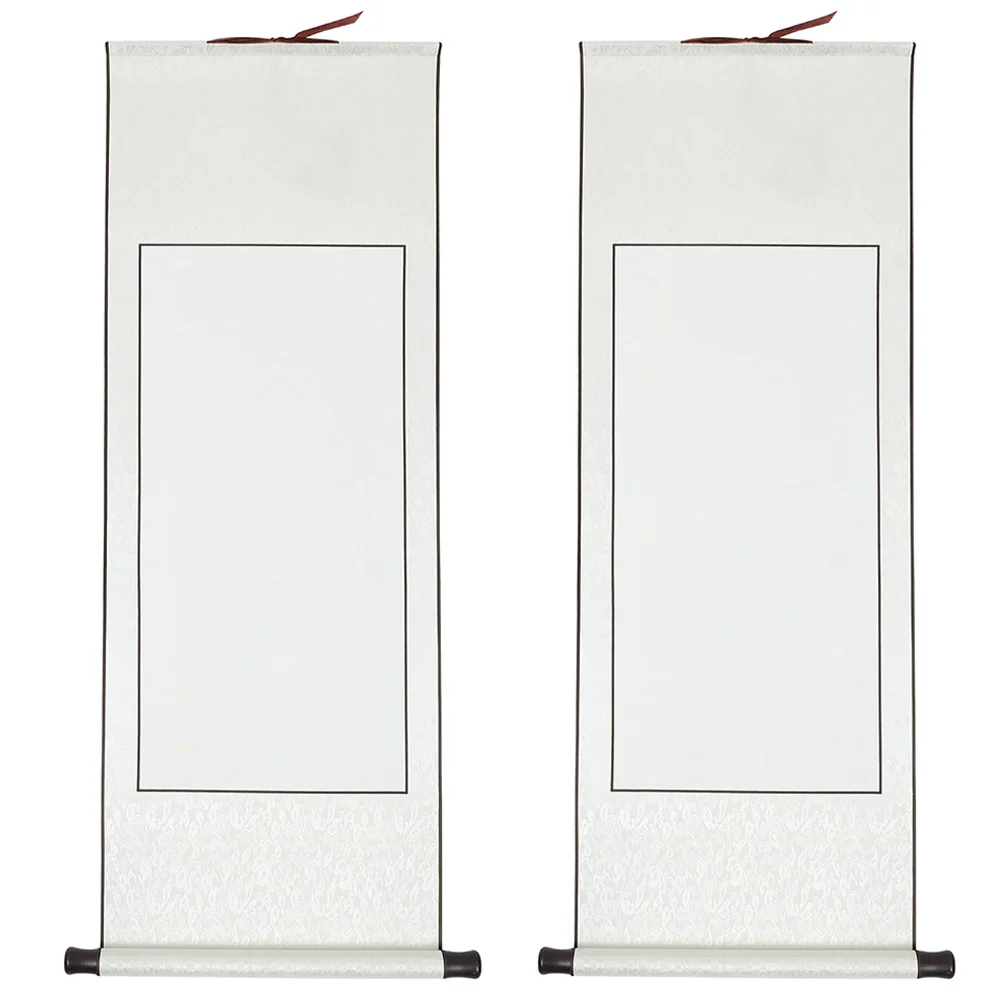 

2Pcs Chinese Calligraphy Paper Blank Scroll High Absorption Rate Writing Brush Art Wall Scrolls Scroll Scrolls