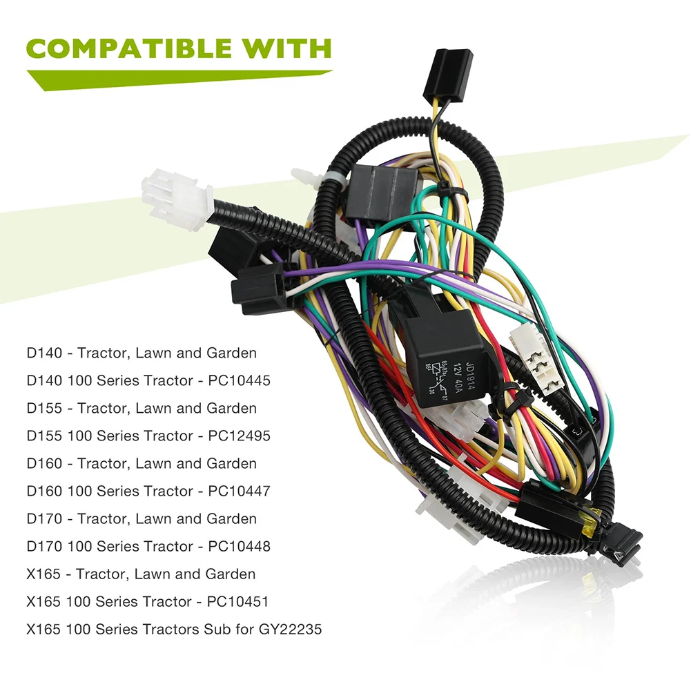 

Wiring Harness GY22441 for D140 D155 D160 D170 X165 100 Series Tractors Lawn and Garden Use Copper Core PVC Insulated