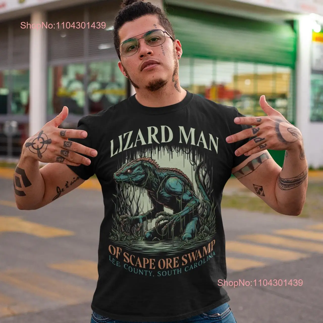 Lizard Man Of Scape Ore Swamp T Shirt Cryptid Cryptozoology  long or short sleeves