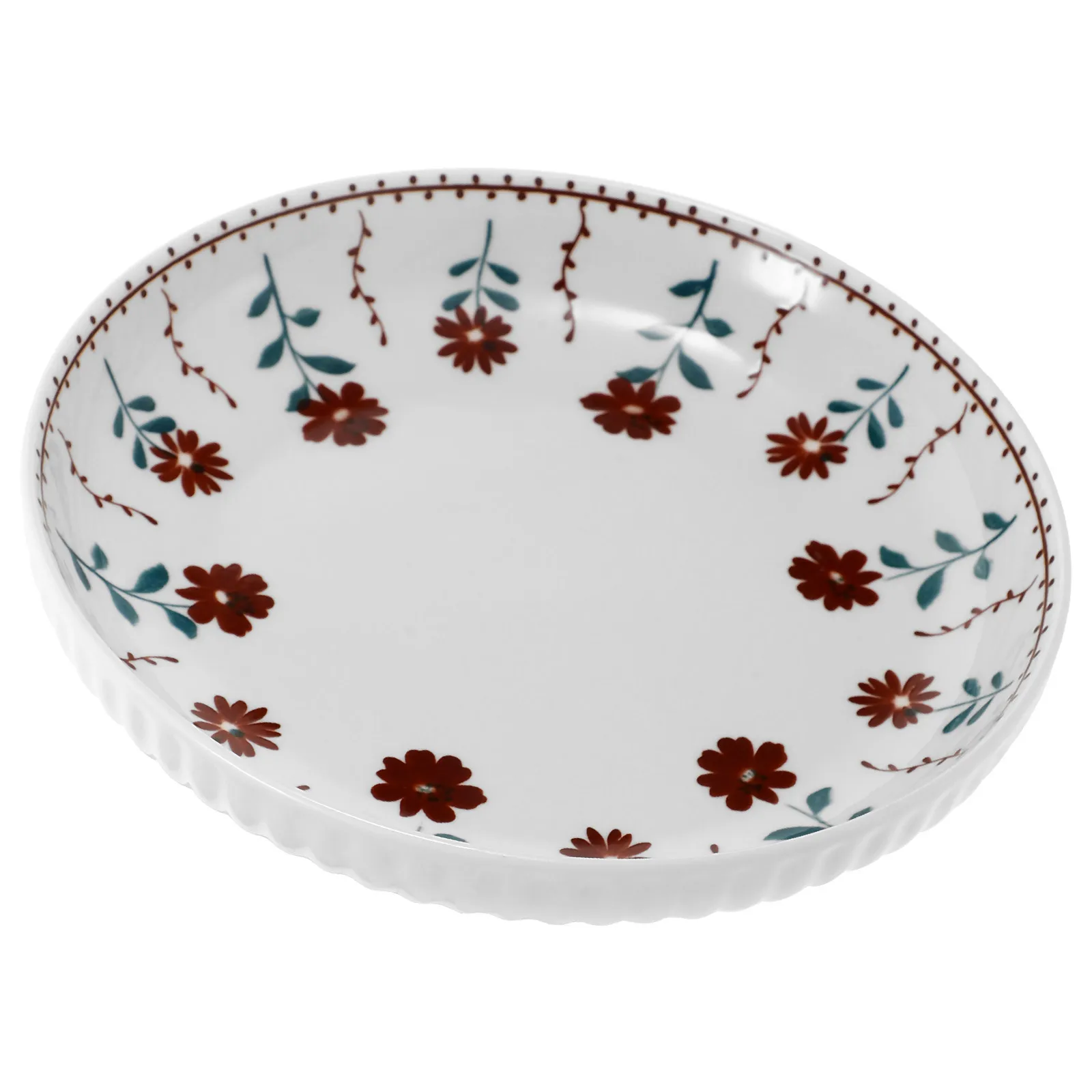 

Floral Design Ceramic Plate Salad Pasta Dessert Kitchen Ceramic Plate Safe Comfortable Dining Experience