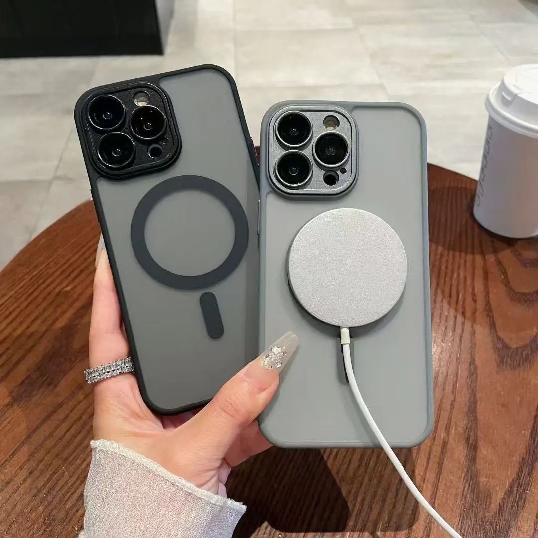 Magnetic Luxury Translucent Armor Shockproof Case For iPhone 16 15 14 13 12 11 Pro Max For Magsafe Wireless Charge Phone Cover - náhled 3