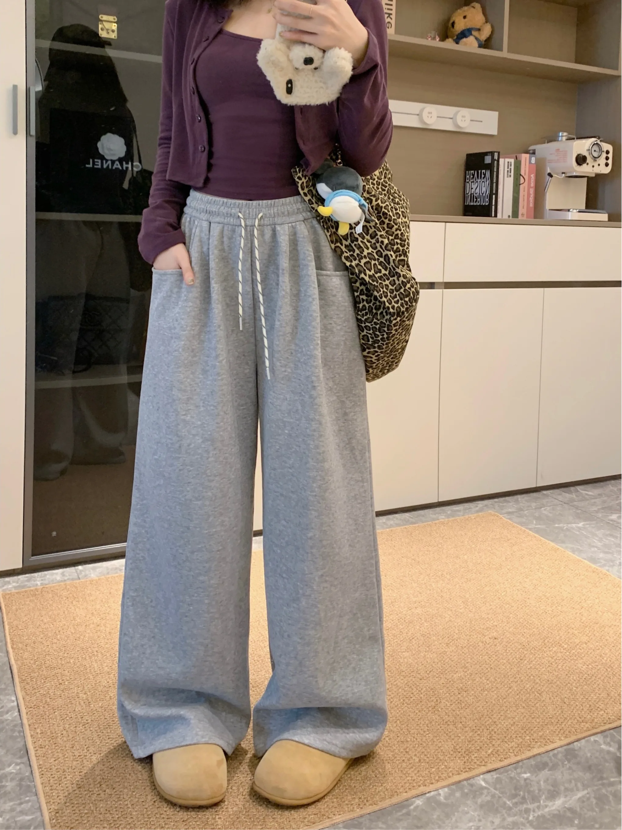 

High Waist Loose Wide Leg Pants Women's Casual Trousers Autumn Winter New Sle Comfortable Sweatpants Korean Sle Commute