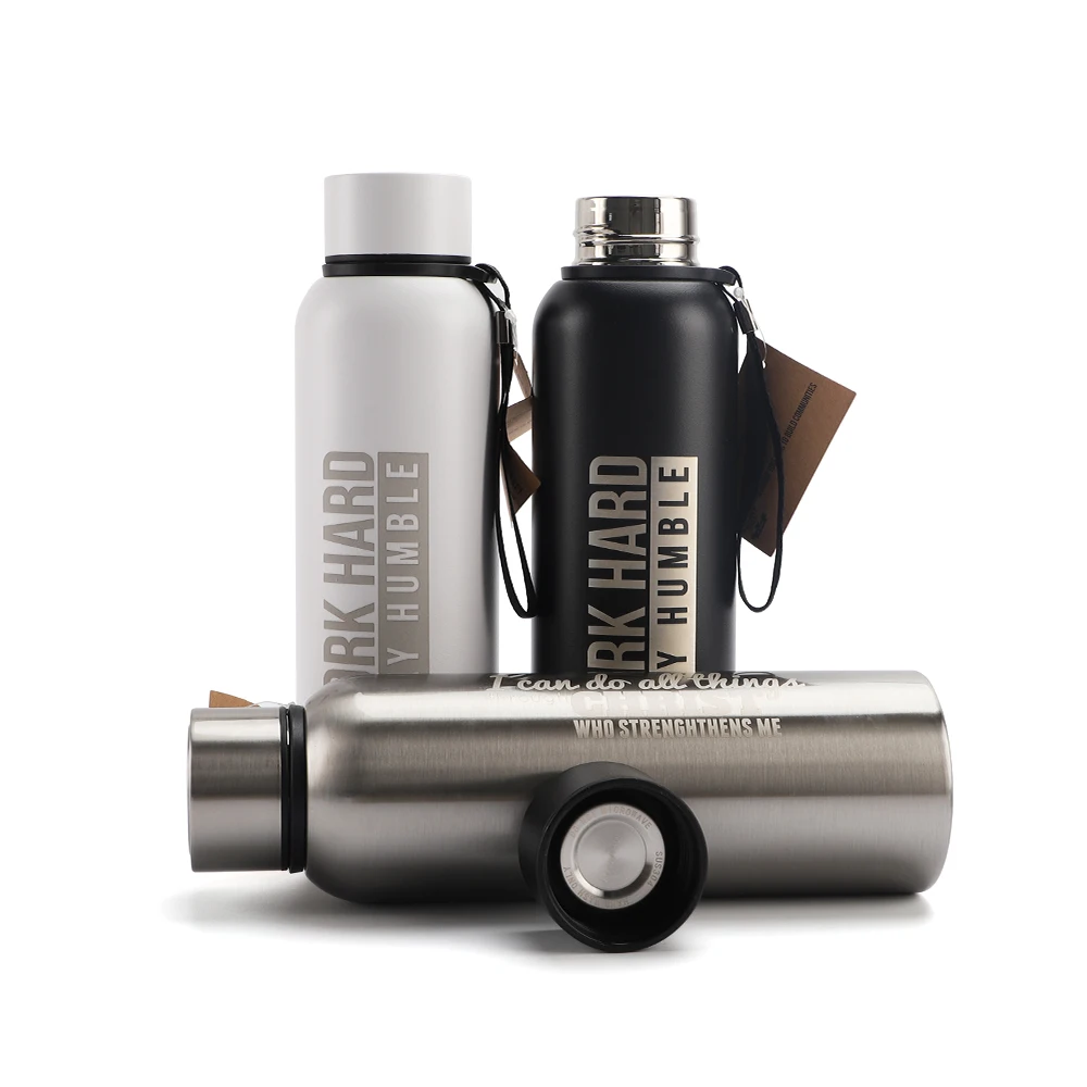 

Environmentally friendly stainless steel thermos bottle Double-layer thermal insulation sports thermos bottle
