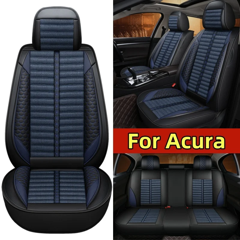 

For Acura Car seat cover breathable PU leather linen splicing wear-resistant soft waist full wrap 5 seat cover four seasons