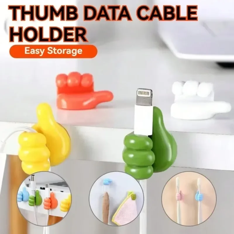 20 Pcs Thumb Cable Management Holder,  Cable Holder Clip,  Cable Ties & Creative  Wall Hooks for Wire Organization