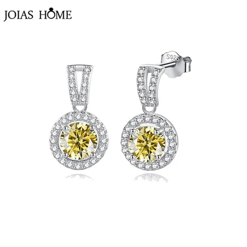 JOIAS HOME Fashionable Silver 925 D color Moissanite Gemstone Earrings For Women, Suitable For Various Occasions And as Gifts