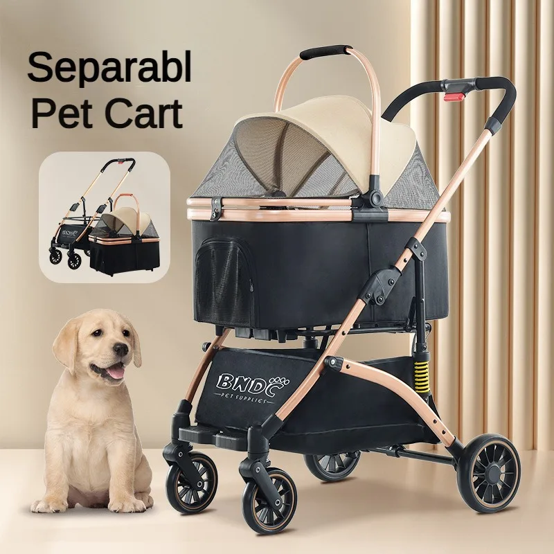 Detachable Pet Stroller Folding Pet Strollers  Cat and Dog Universal Large Space Comfortable Dog Stroller Pet Products