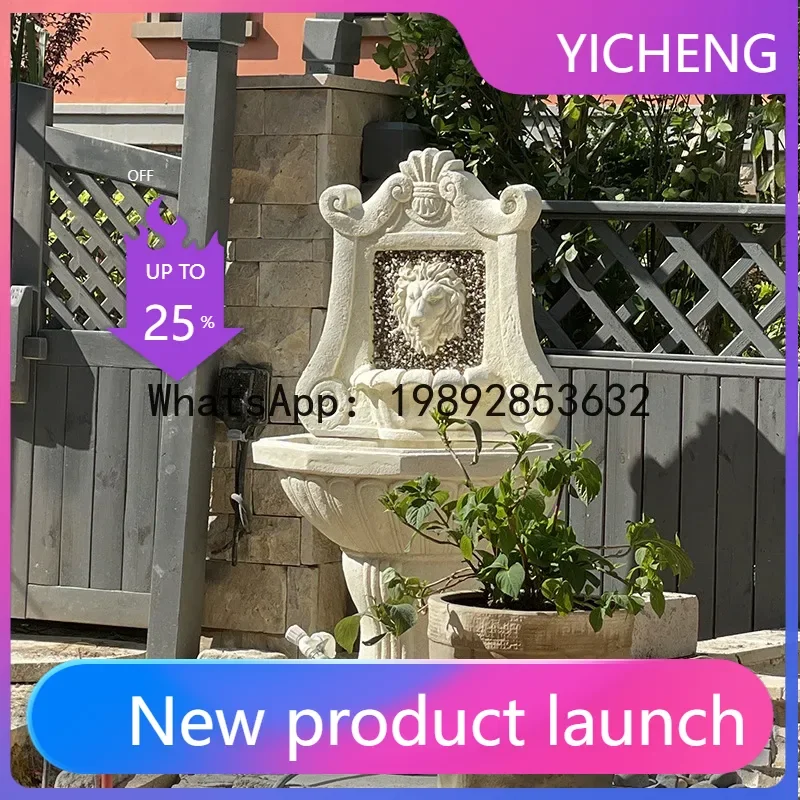 

Фонтан с головой льва для двора, сада, виллы, уличный водный элемент, ландшафтный декор с текущей водой, украшение для пруда