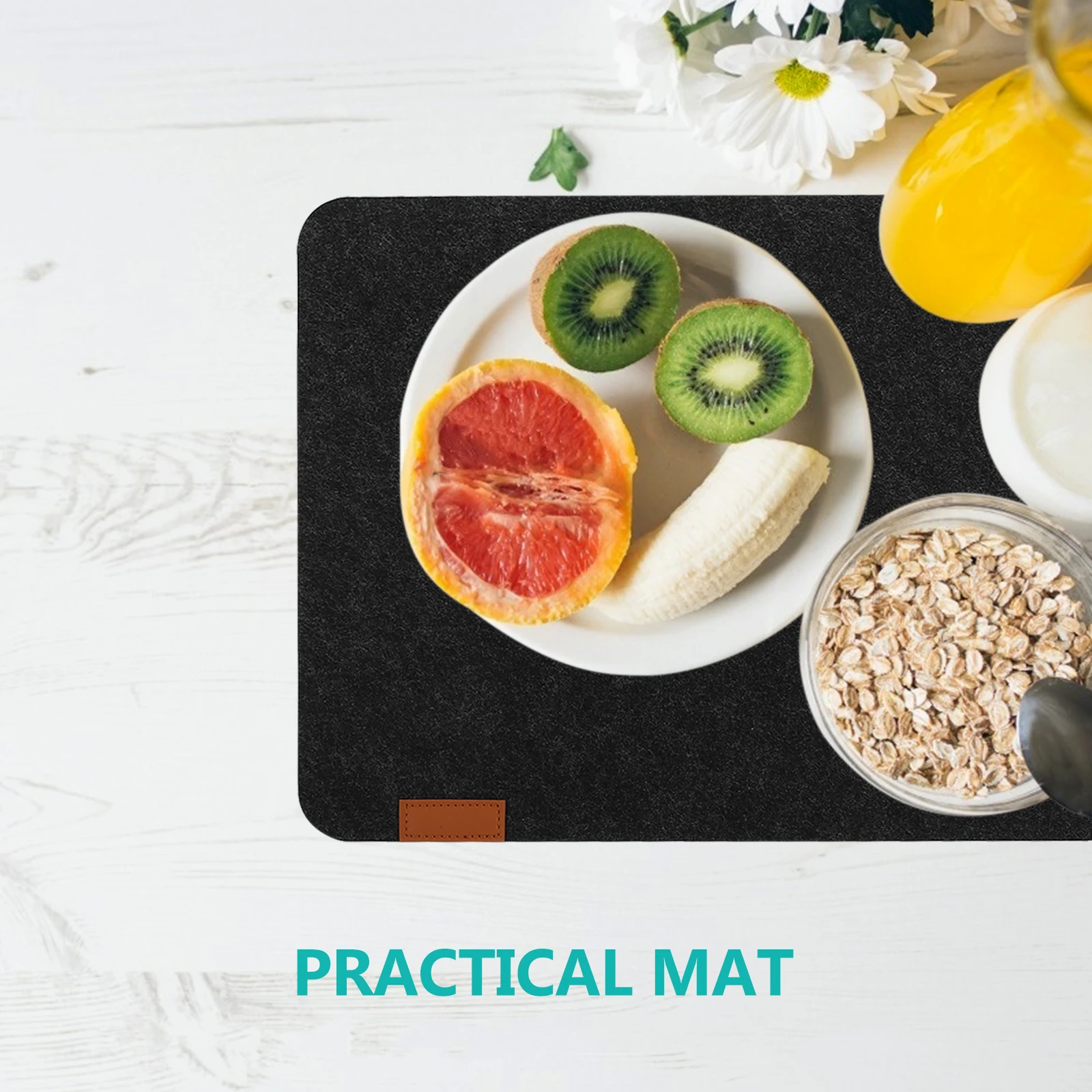 

2 set Western Placemat Set Heat Resistant Dining Proof Practical Felt Coaster 2 Sets Ideal Home Decoration Banquet