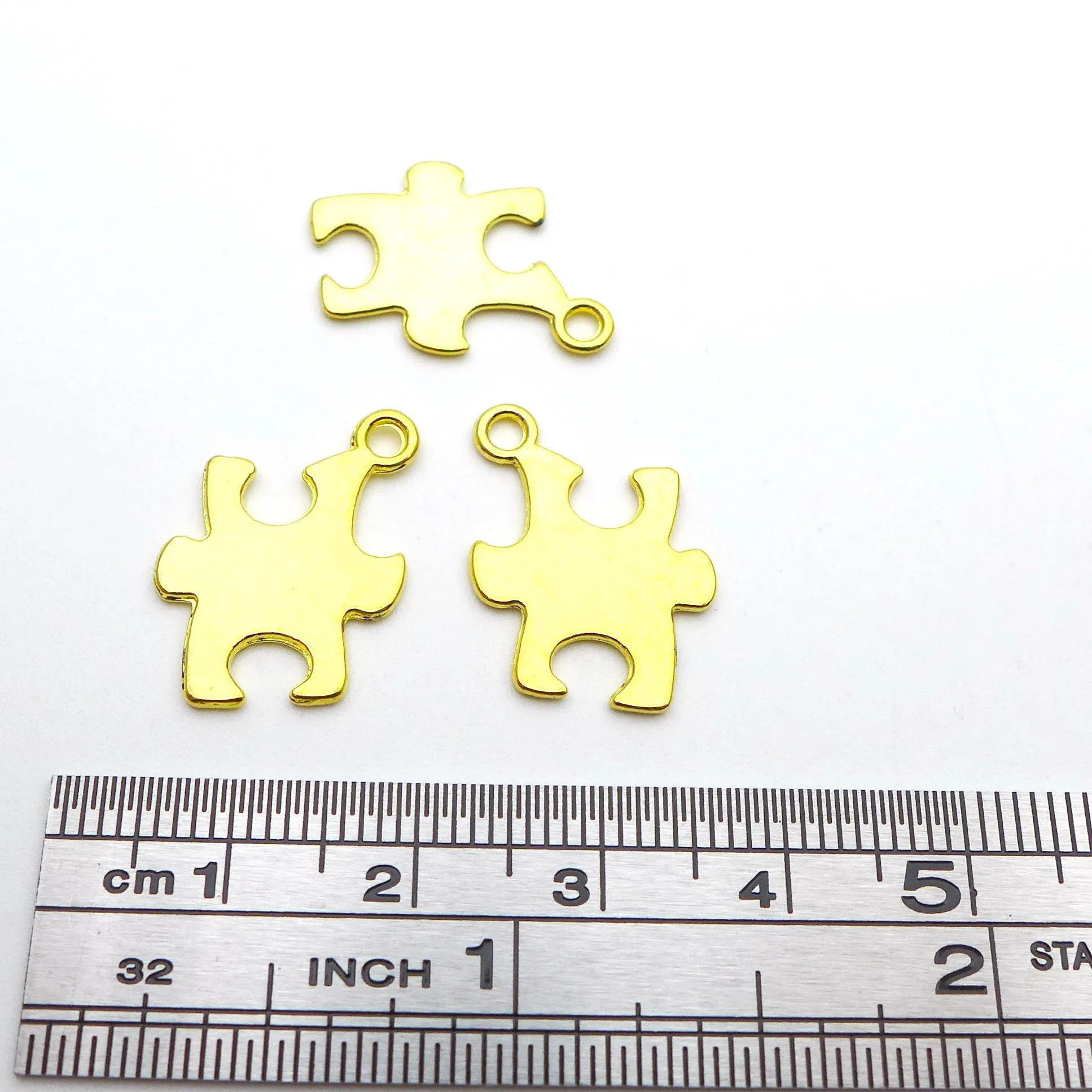 100pcs 21*14.5MM Zinc Alloy Gold Puzzle Jigsaw Tibetan Charms Pendants Jewelry Making Earrings Women Necklace DIY Free Shipping