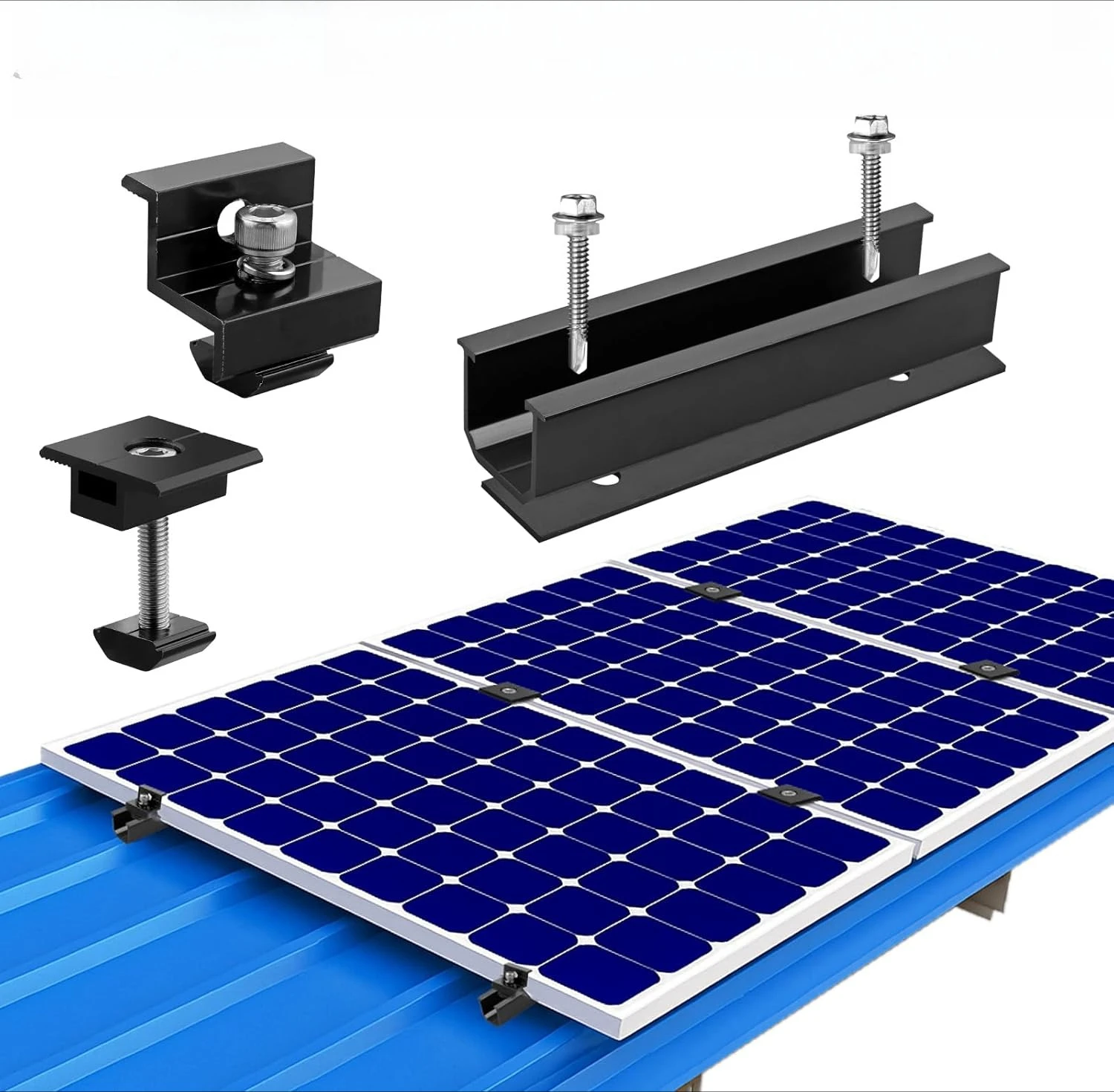 12個入りソーラーパネル取り付けキット、調整可能な30-35mm太陽光発電フレーム（ナットとボルト付き）、バルコニーpvシステムブラケット
