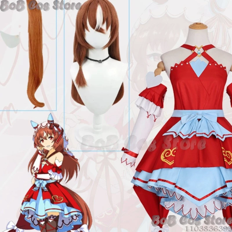 

Umamusume Still in Love Cosplay Costume Dress Wig Race Uniform Pretty Derby Women Red Lolita Outfit Halloween Navidad Carnaval