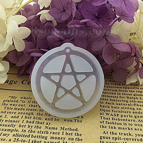 DoreenBeads Round Pentagram /Half Moon Silicone Resin Mold For Jewelry Making Jewelry Findings For DIY Pendants, 1 Piece
