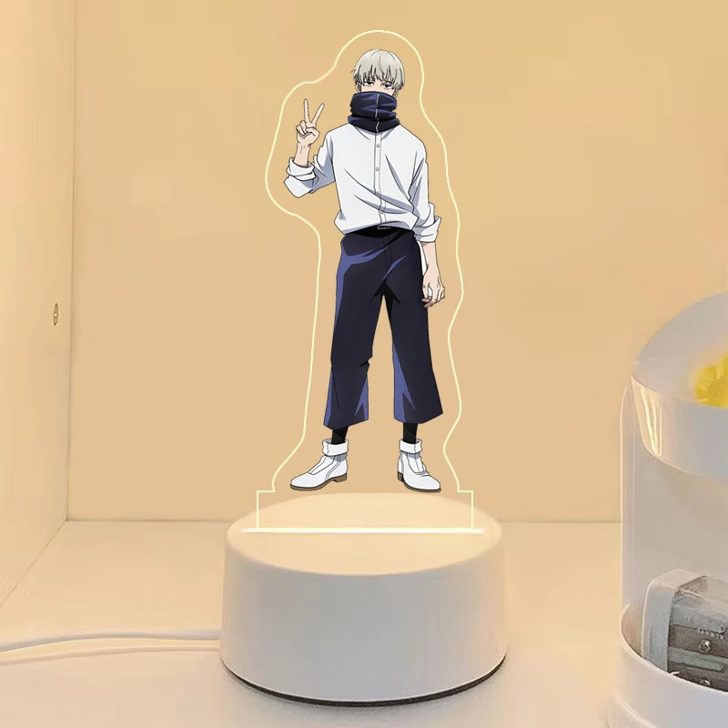 Luz acrílica para jujutsu kaisen gojo satoru fushiguro megumi colorido desktop superstar monocromático 16 cores luz noturna